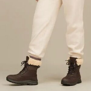 EGG Brown Winter Boots with Cream Fur Lining